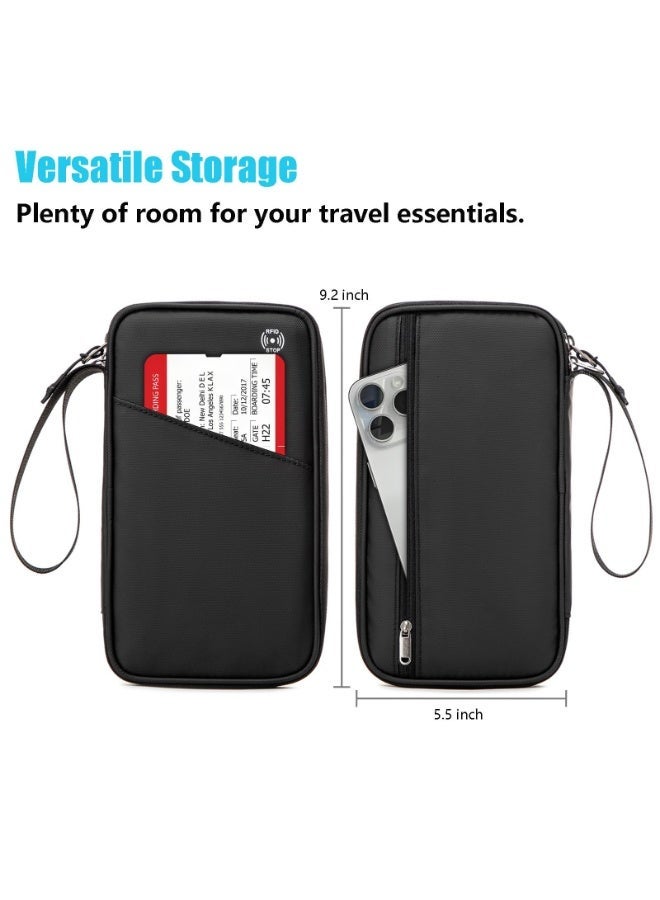 أوشيما حامل جواز سفر عائلة كبيرة، محفظة جواز سفر للسفر، جهاز تنظيم وثيقة السفر مثالى للاحتفاظ بجواز سفرك وبطاقات الهوية وتذاكر الرحلة - Image 2